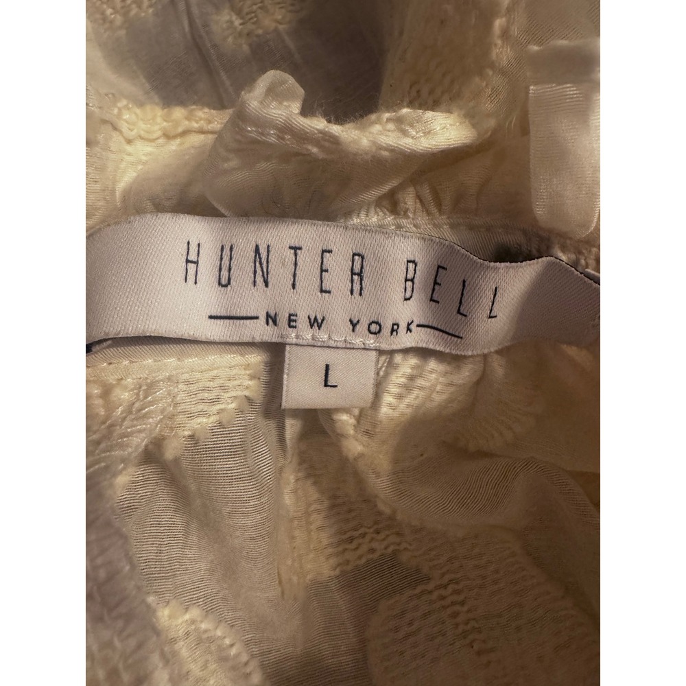 Hunter Bell New York Ivory Puff Sleeve Blouse Size Lge Cottagecore Coquette - Picture 3 of 7